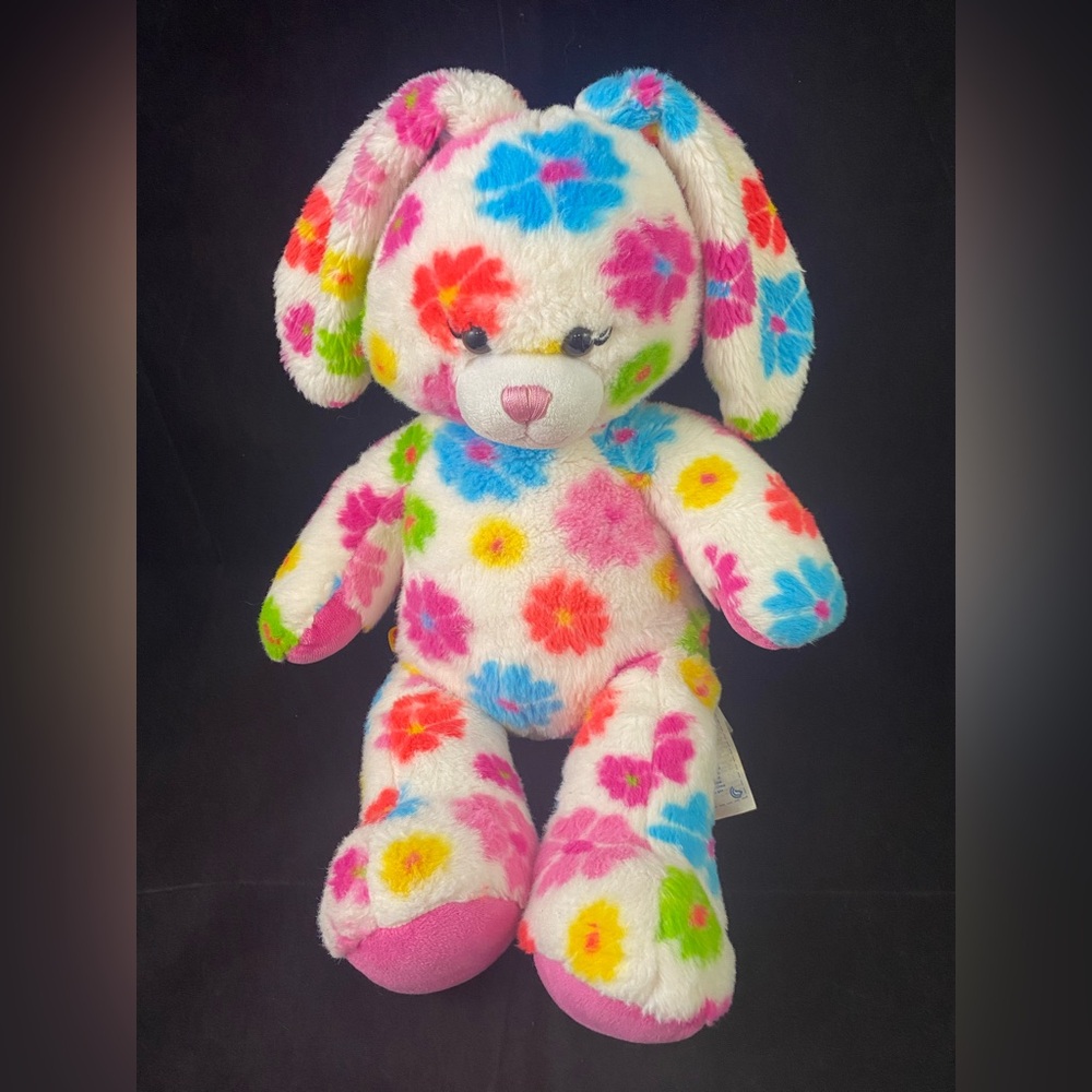 Build A Bear Blossom Bunny Rabbit Pastel Flowers BABW 16” Plush Stuffed Toy 2010
